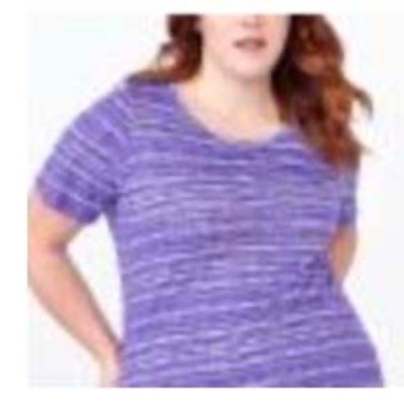 T-SHIRT, ROUND NECK, ULTRA VIOLET & WHITE, SIZE 3X, SHAPED FIT, PRINTED, PENNING - Picture 3 of 3